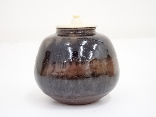 茶道具　瀬戸焼　古瀬戸　茶入　時代箱付　V　8247 茶道具 瀬戸焼 古瀬戸 天目茶碗 時代箱付 C R9157の通販 by